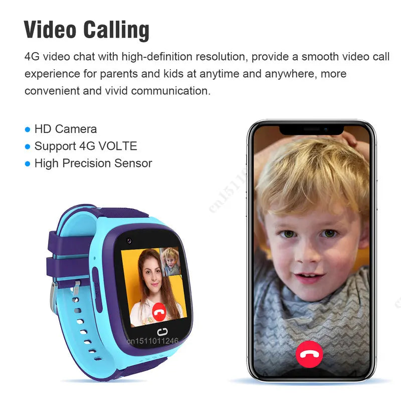 Kids Smart Watch 4G Video Call SOS Tracker Children's Smartwatch Camera