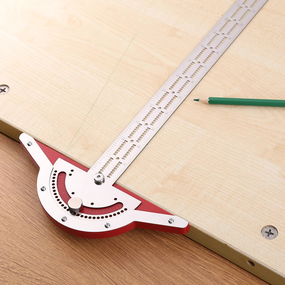 Woodworker Edge Rule, Protractor Scriber, Scale Caliper Tool