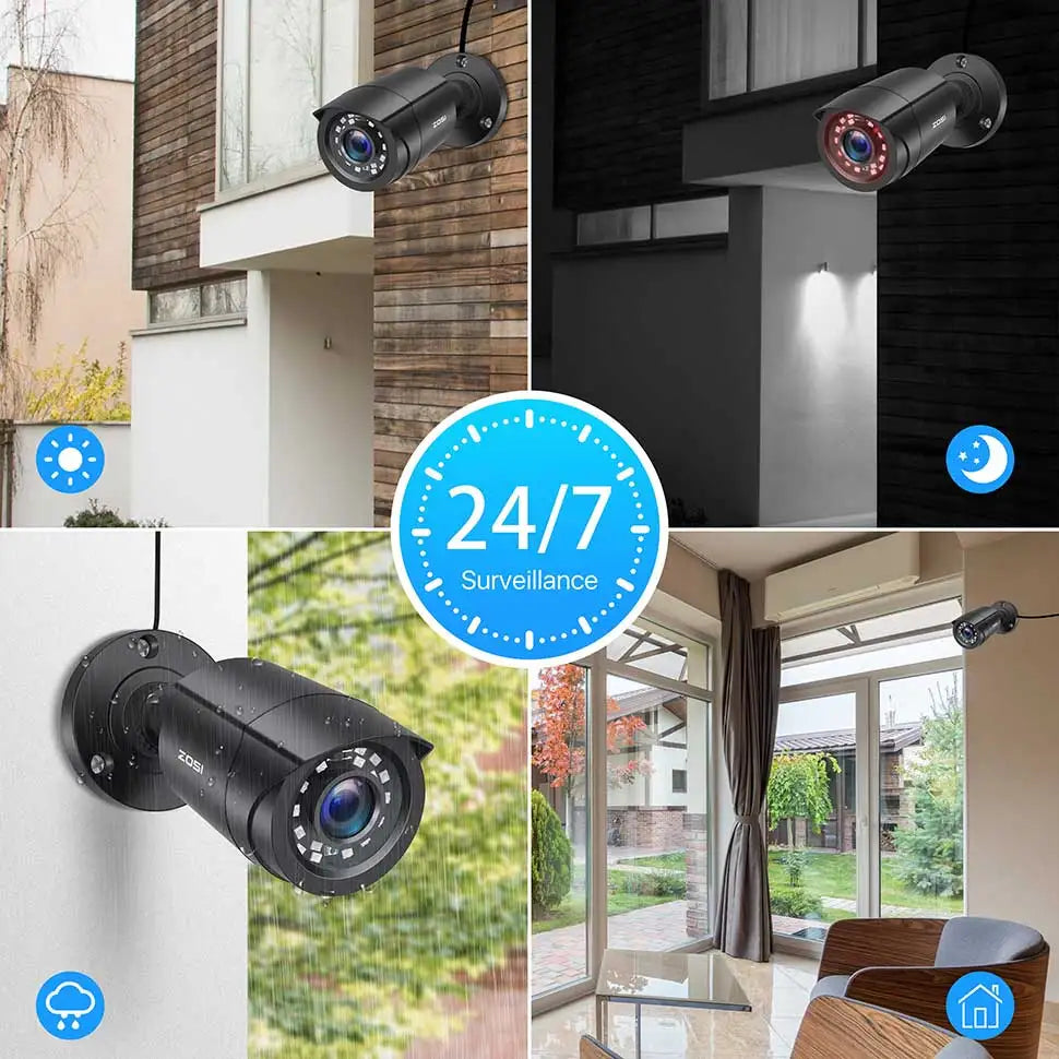 Security Camera 80ft Night Vision, Outdoor Weatherproof Surveillance