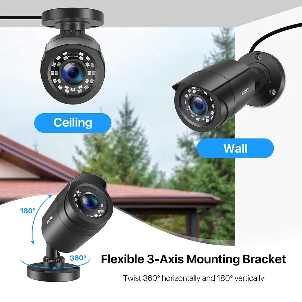 Security Camera 80ft Night Vision, Outdoor Weatherproof Surveillance