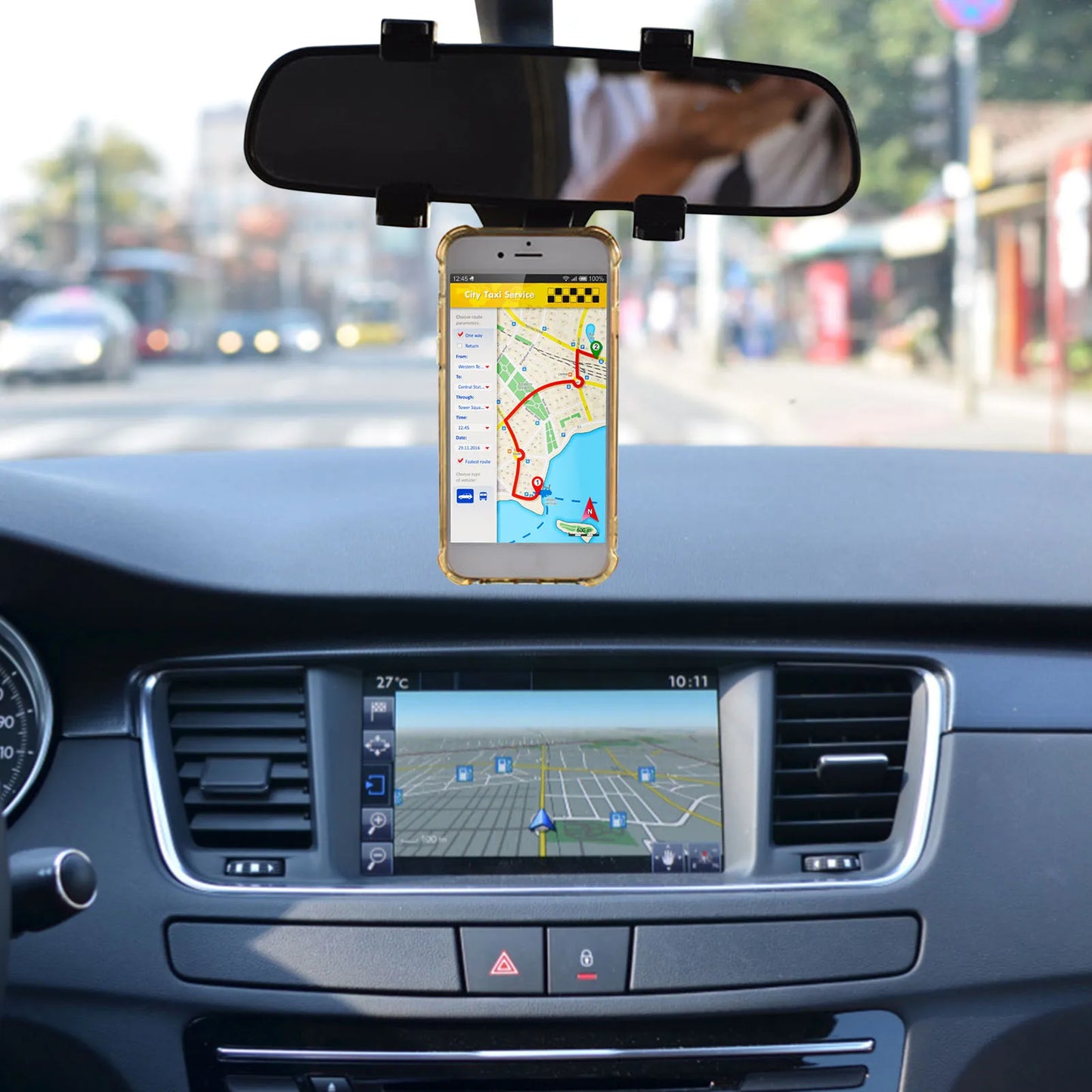 Rearview Mirror Mount Auto Magnetic Cell Phone ABS Holder Accessories