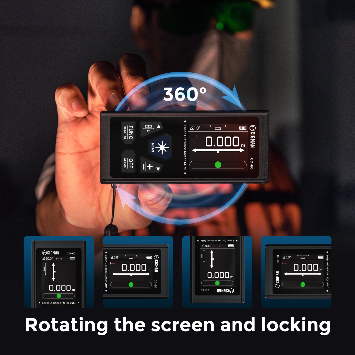 120m Laser Rangefinder, Digital, Rechargeable, Built-in Lithium Battery