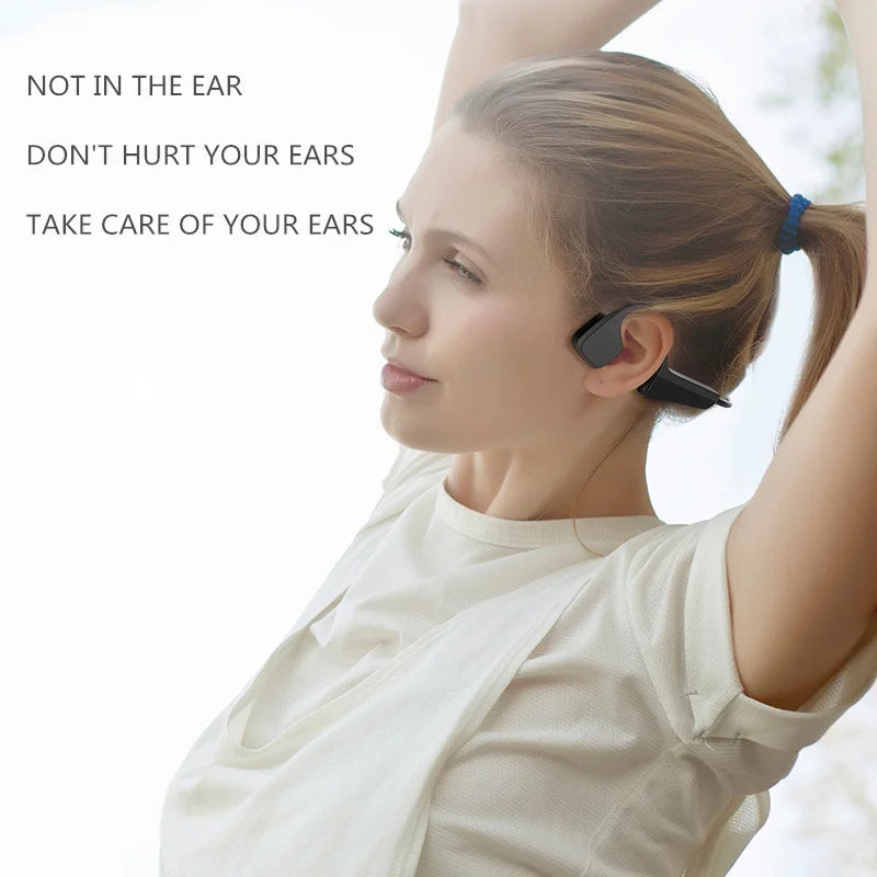Bone Conduction Sport Headphone Wireless Earphone Bluetooth Hands-free with Mic