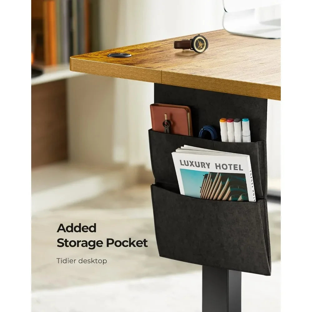 Standing Desk Adjustable Electric Desk with Storage Bage