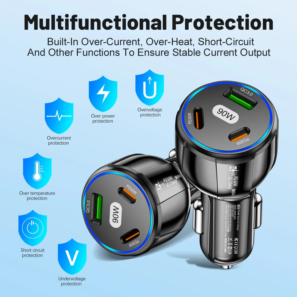 Car Charger USB Fast Charging Quick Charge For iPhone