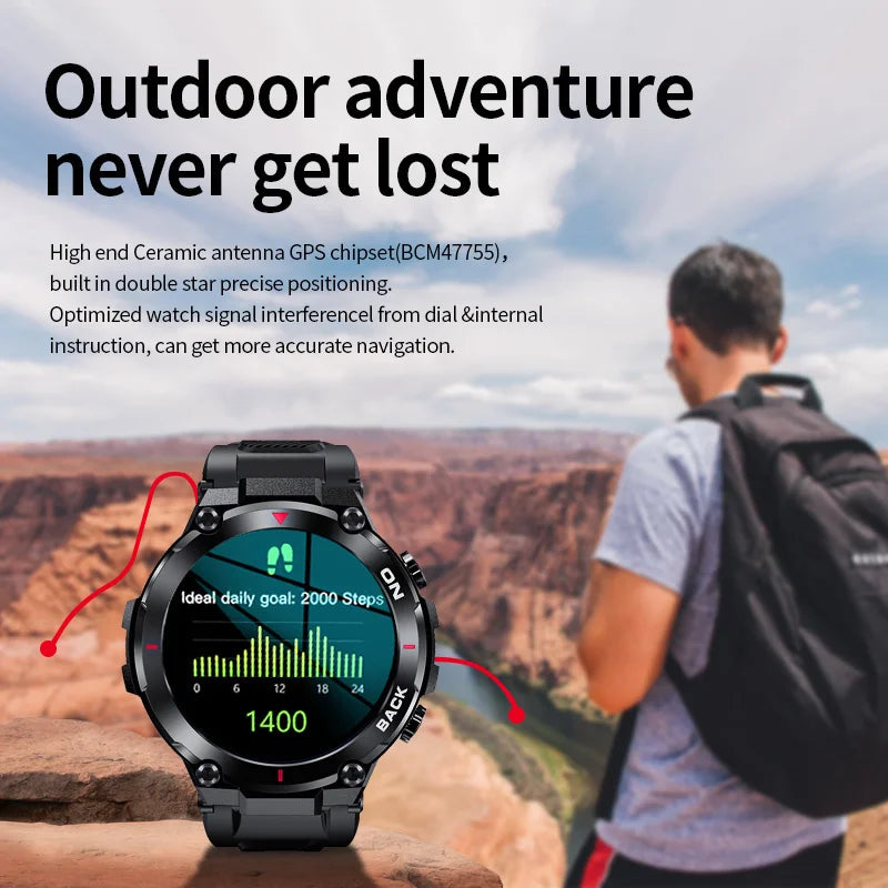 GPS Smart Watch Sport Reminder Health Monitor Heart Rate