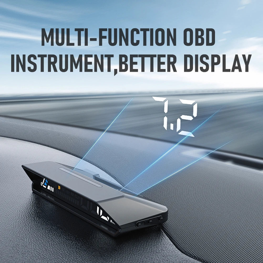 Car Head Display, OBD2 Driving Computer Temperature Speedometer Head-up