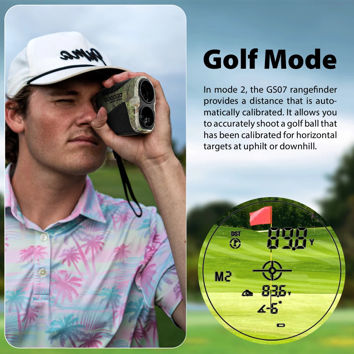 Gogogo Sport Vpro Hunting Rangefinder 800m/900y Laser Range Finder with Golf Hunting Mode Flaglock 6X Lens Telescope GS07CA