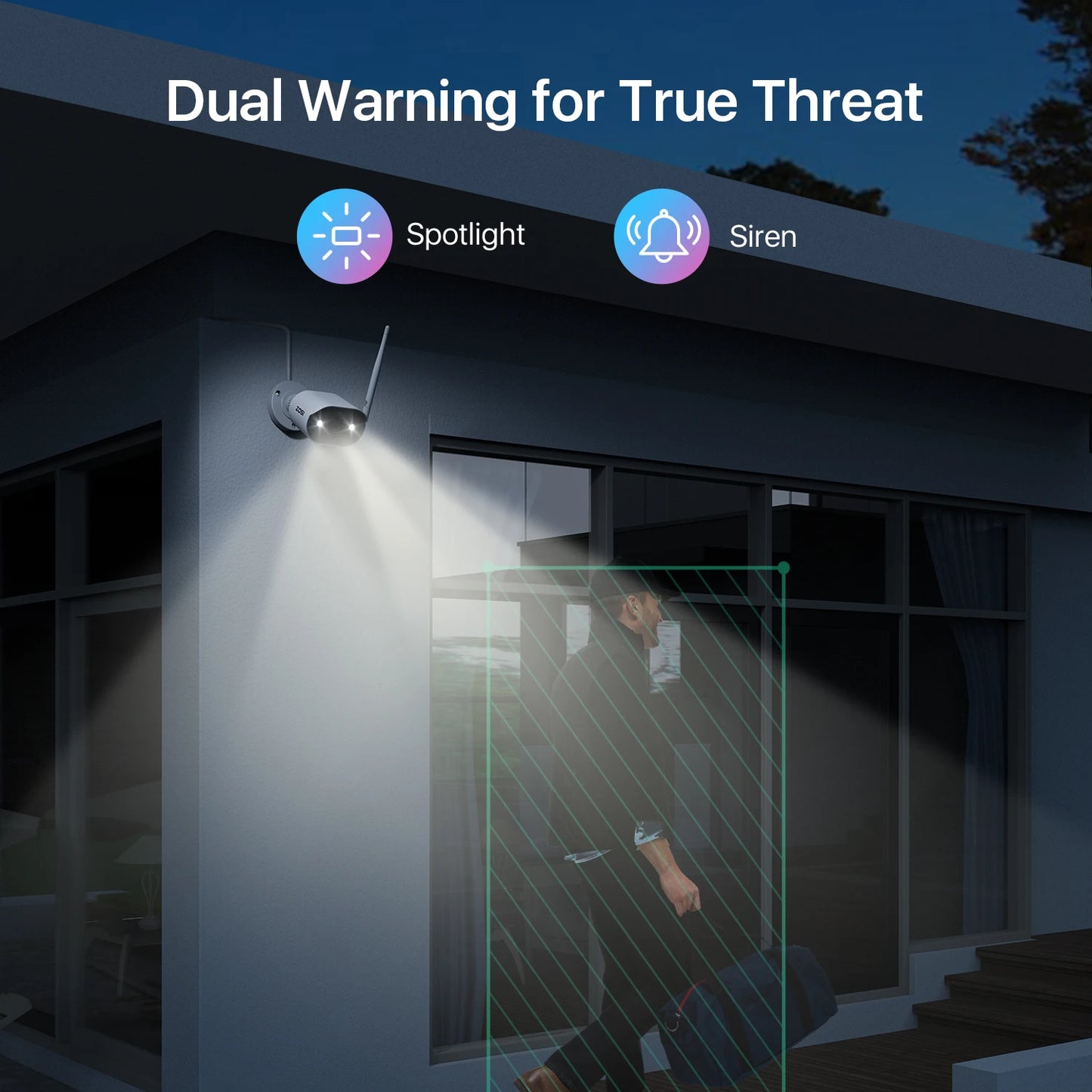 ZOSI 2K Wireless CCTV Cameras System 8CH NVR 3MP Outdoor IP Camera with Color Night Vision Wi-Fi Security Surveillance Kits