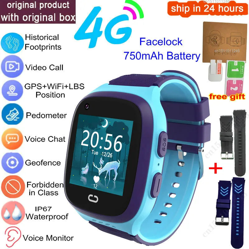 Kids Smart Watch 4G Video Call SOS Tracker Children's Smartwatch Camera