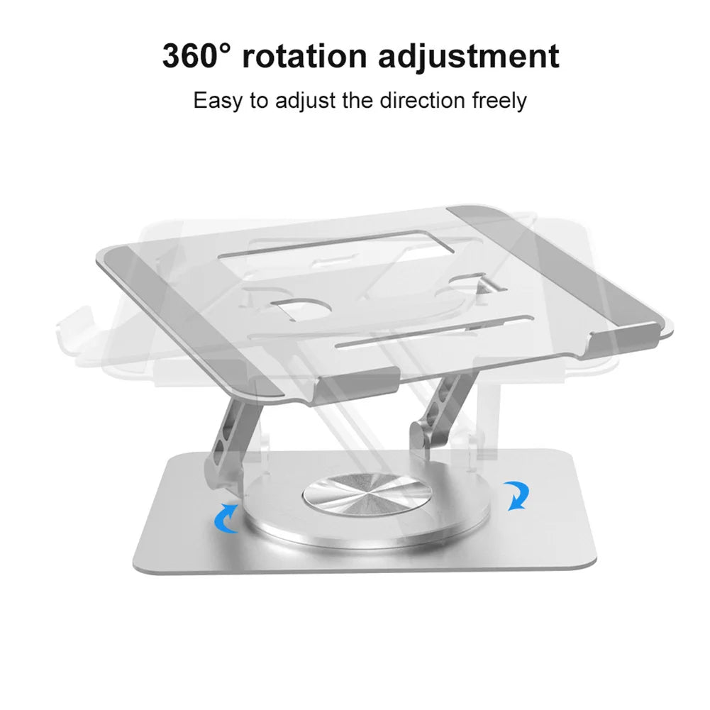 Foldable Laptop Stand Aluminum Alloy Lifting Cooling Notebook Support Bracket 360°Rotatable Tablet Holder Base for MacBook Pro