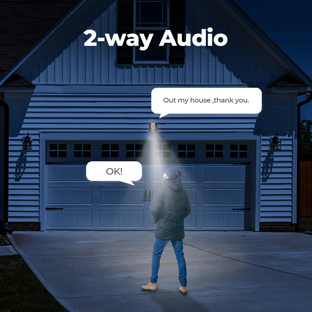 Battery outdoor Camera Wi-Fi Human/Car Detection Spotlight