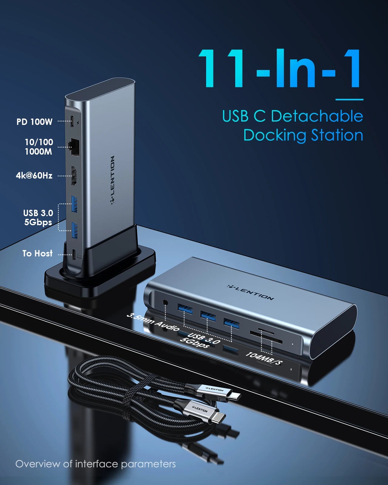 USB Docking Station Card Reader USB 3.0 Adapter for New MacBook Laptop