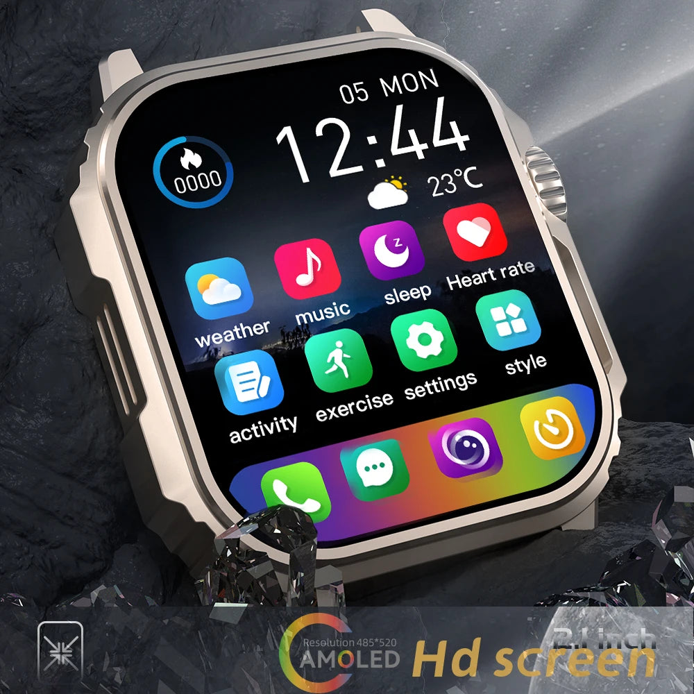 2024 Military Outdoor Smart Watch Screen Compass Siri Voice