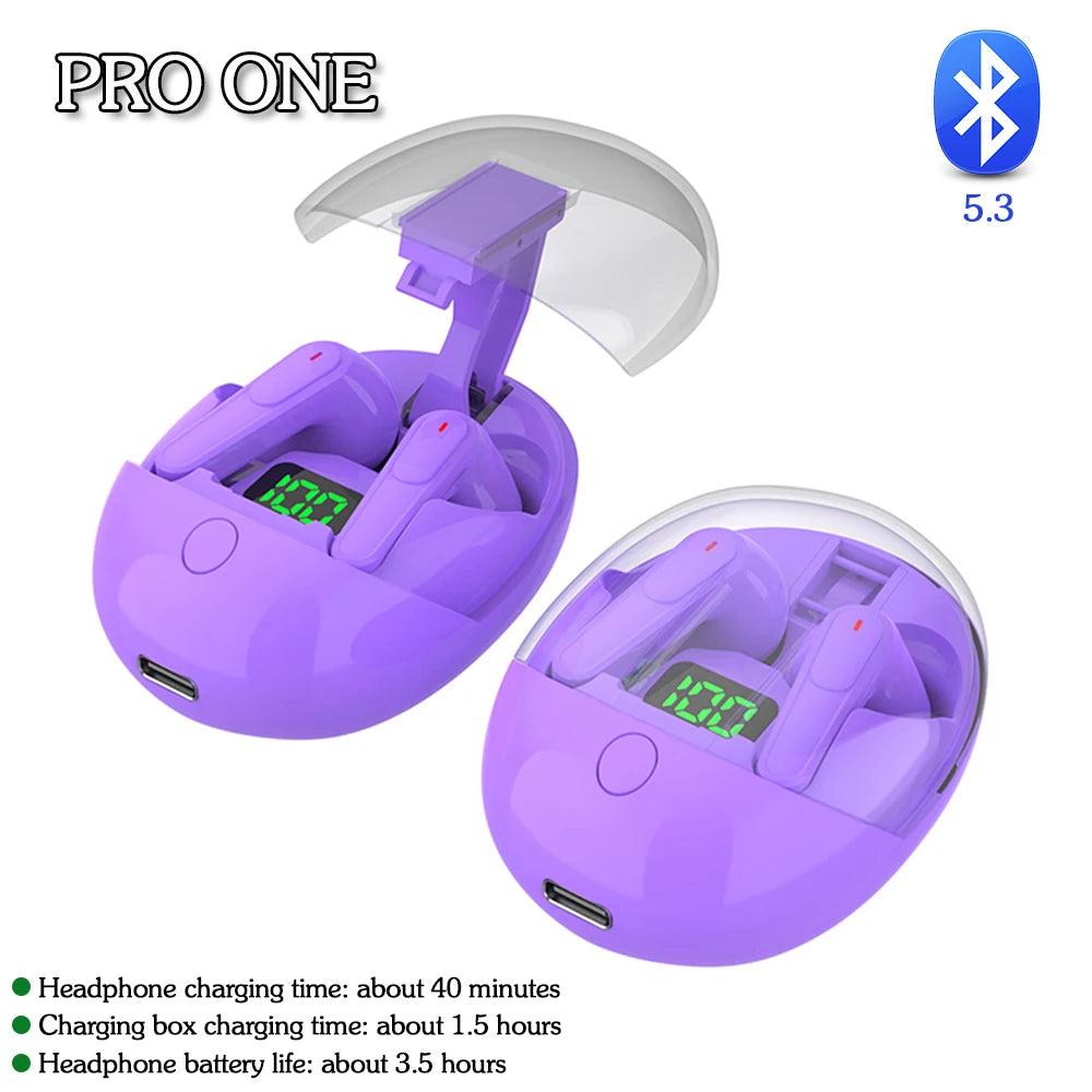Wireless Stereo Earphones Waterproof Bluetooth-Compatible Gaming, Headsets Noise Reduction