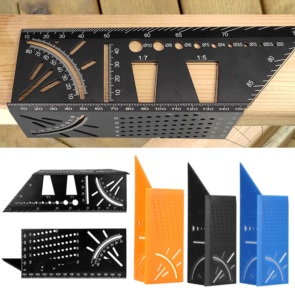 Black Aluminum/Plastic Scriber Dovetail Marking Template Vertical Angle Calibration Practical Guide Marker Woodworking Tool