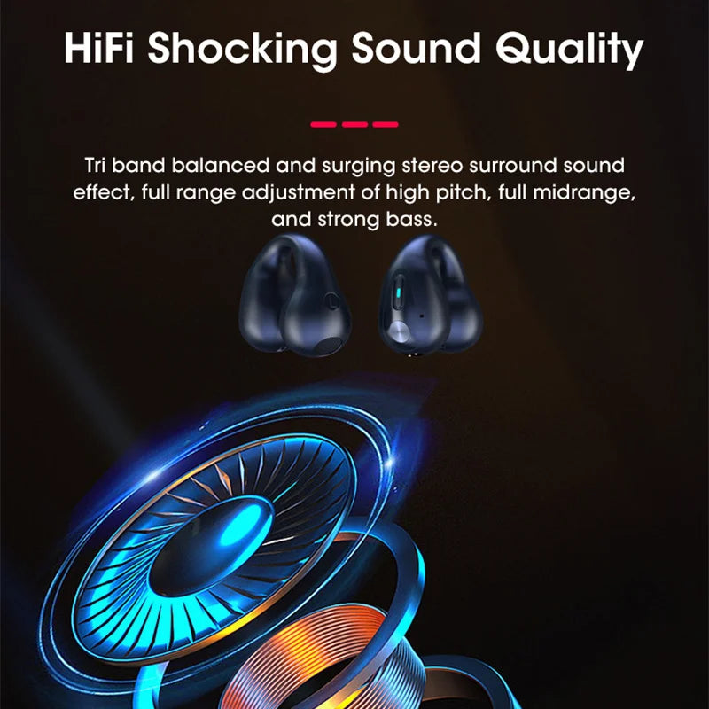 Bone Conduction Earbuds Sound Ear cuffs Wireless Bluetooth Earphones