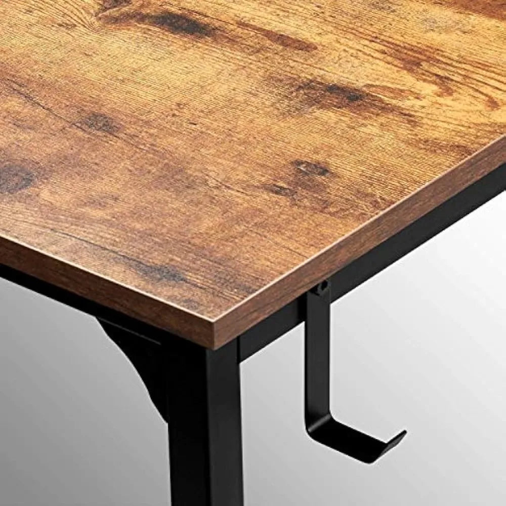 Computer Writing Desk Study Worktable with Monitor Stand and Storage