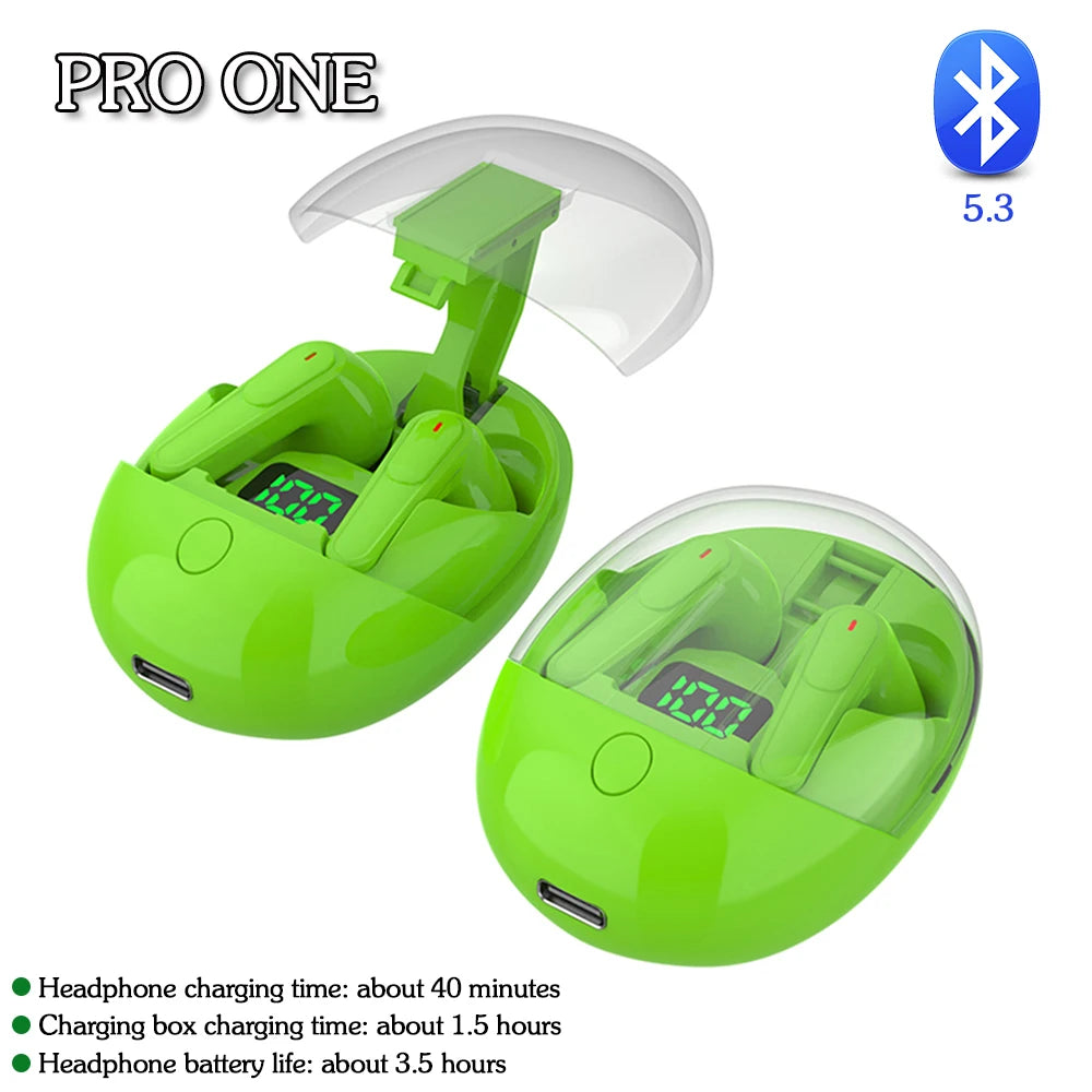 Wireless Stereo Earphones Waterproof Bluetooth-Compatible Gaming, Headsets Noise Reduction
