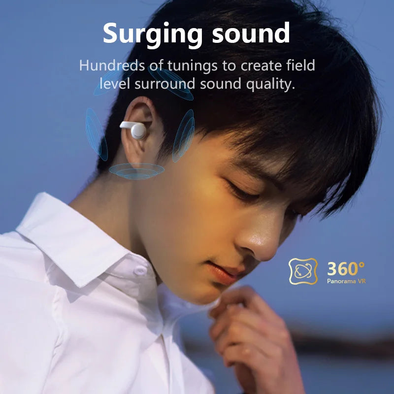 Clip-on Wireless Bluetooth Headphones Latency Noise Gaming Casual Headphones