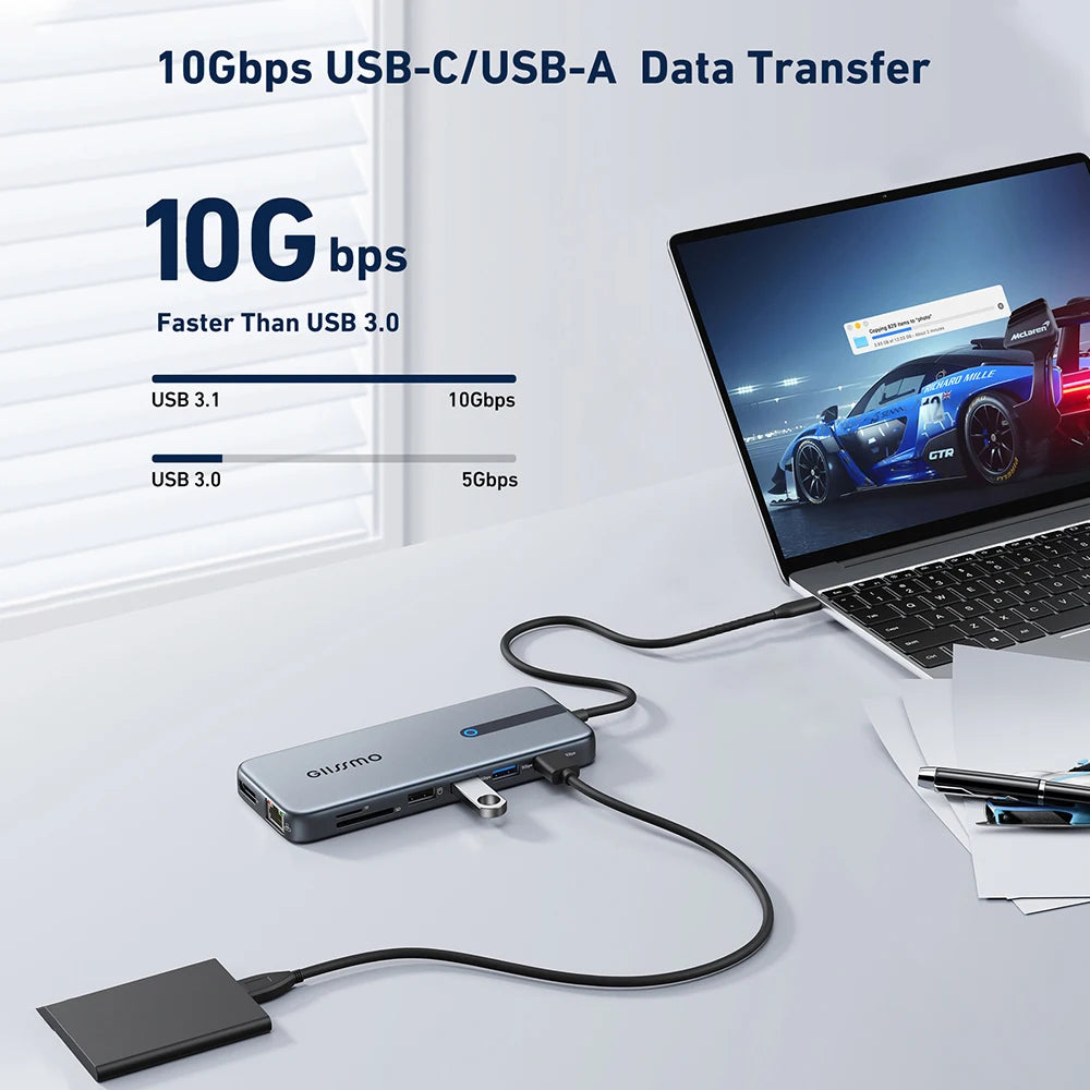 USB C Hub USB 3.0 Docking Ethernet Multi-Port Adapter