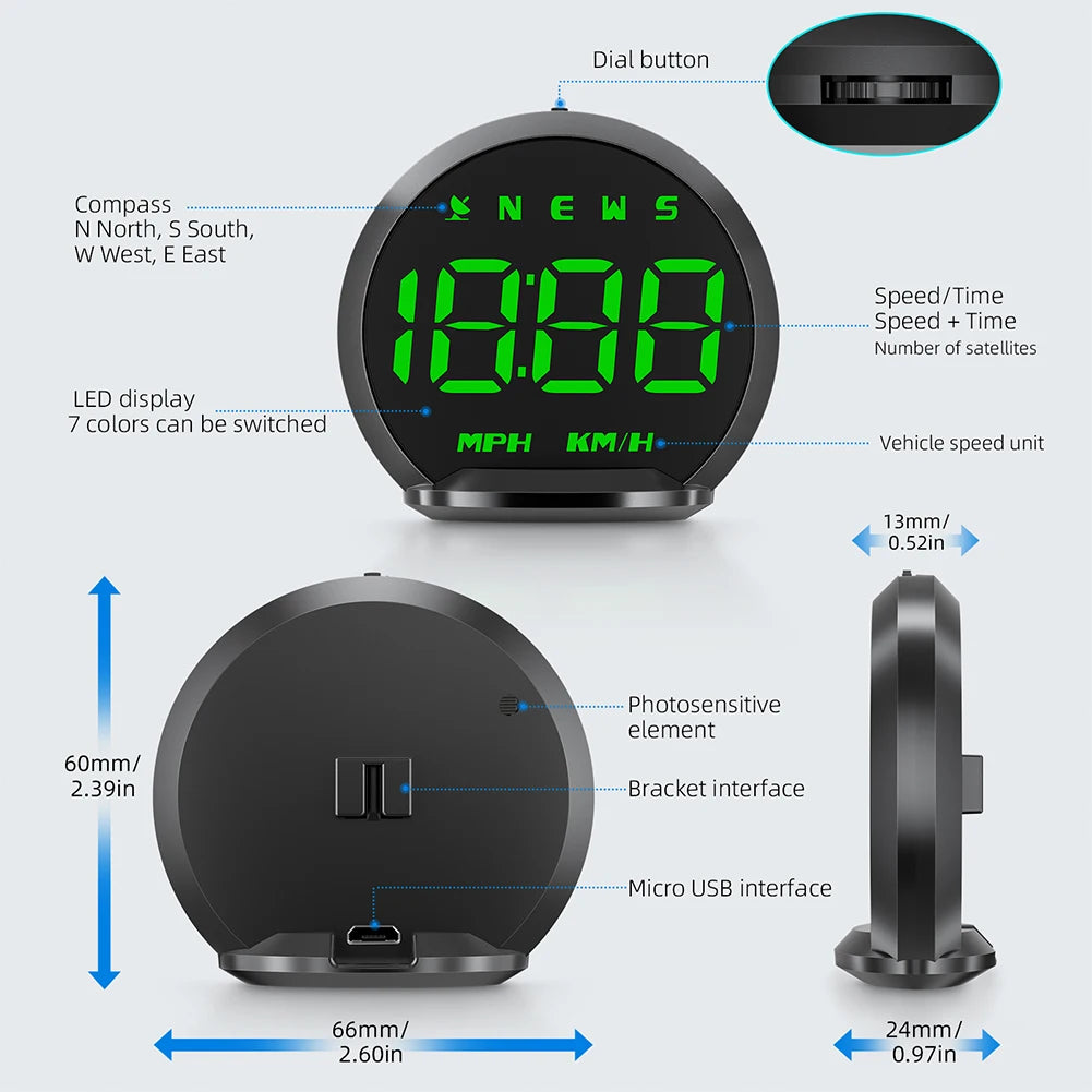 Speedometer Display Car LCD GPS Speed Detector for All Cars