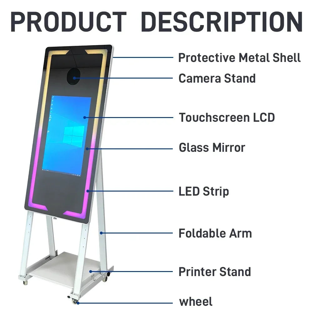 Touch Screen Photobooth Portable Wedding Party Activity Printer and Camera