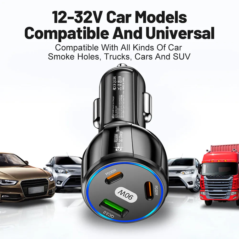 Car Charger USB Fast Charging Quick Charge For iPhone