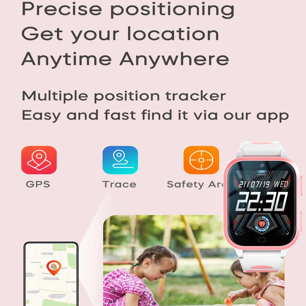 Kids Smart Watch GPS Wi-Fi Phone Sound Recording Call Back Monitor Alarm Clock