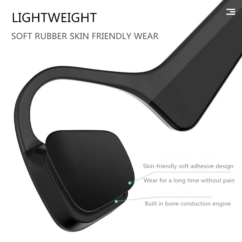 Sport Waterproof Bone Conduction Headphone Wireless Bluetooth Microphone Running