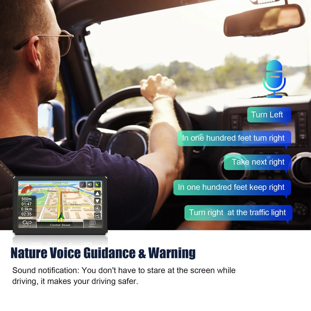 7 Inch HD Touch Screen Car GPS Navigation Australia Europe North America Map 256M+8G FM Transmission GPS Navigator for Car Truck