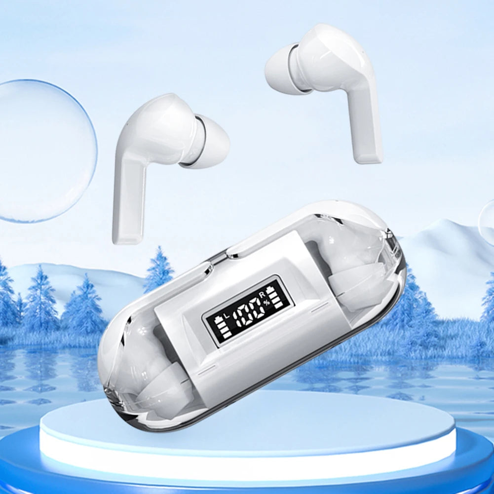 Hands-free Earbuds LED Display in Headset Bluetooth-Compatible Headphones