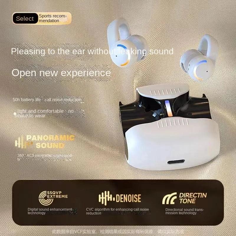 Ear Clip Wireless Bluetooth Bone Conduction Earphones Headset Gamer