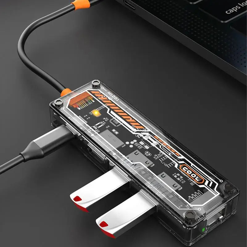 Transparent Compatible Adapter With Multiport Laptop Accessories Computer Cell Phone