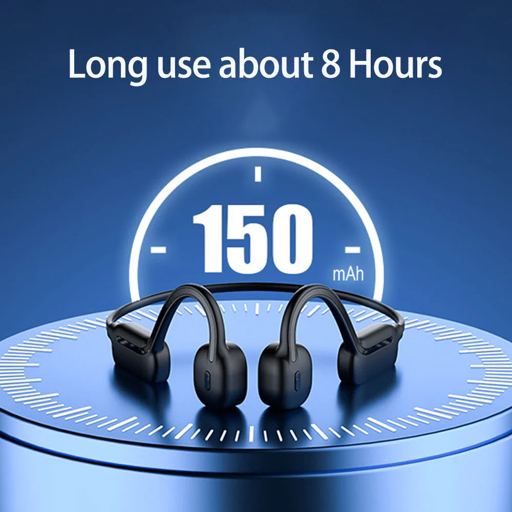 Swimming Bone Conduction Earphones Bluetooth Wireless Waterproof MP3 Mic