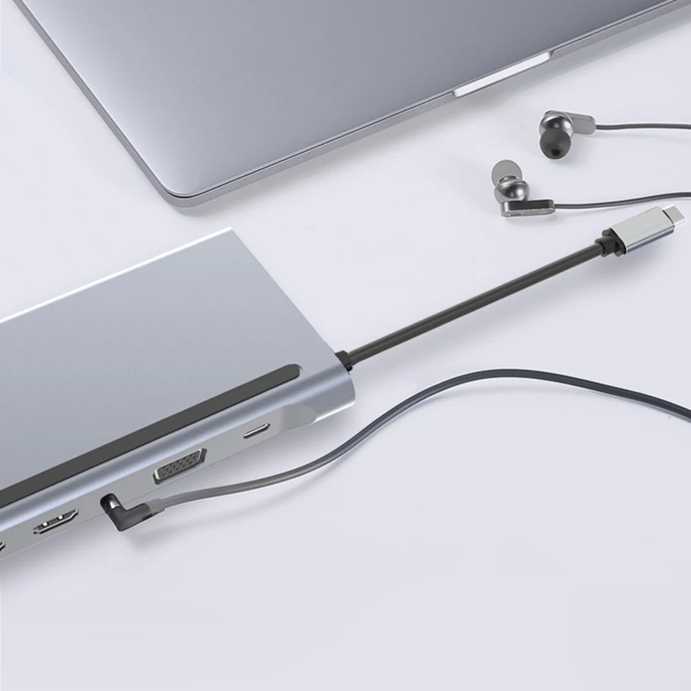 Dual HDMI Rj45 Power Adapter Docking Station Multi USB Splitter