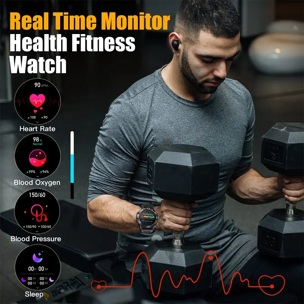 " Bluetooth Call Smart Watch Men Outdoor Sports Heart Rate Monitoring