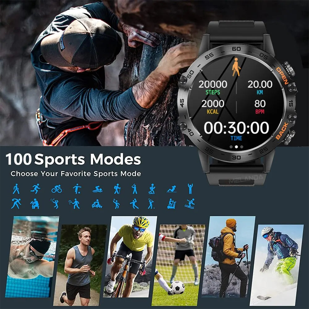 " Bluetooth Call Smart Watch Men Outdoor Sports Heart Rate Monitoring
