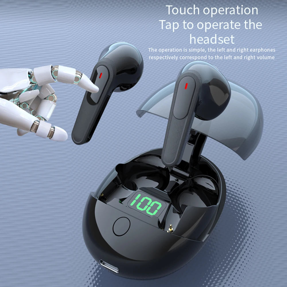 Wireless Stereo Earphones Waterproof Bluetooth-Compatible Gaming, Headsets Noise Reduction
