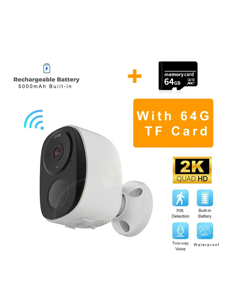 Security Wireless Outdoor, Battery Spotlight Siren, 2-Way Audio, Waterproof