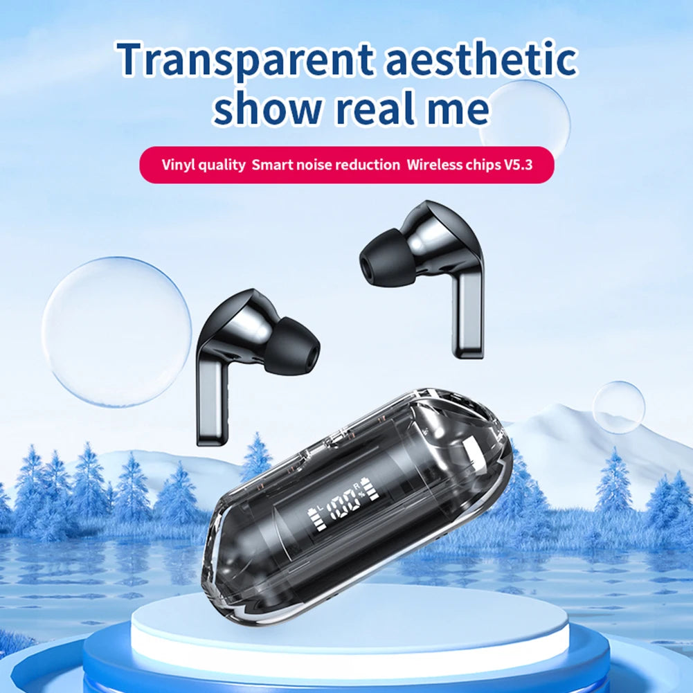 Hands-free Earbuds LED Display in Headset Bluetooth-Compatible Headphones