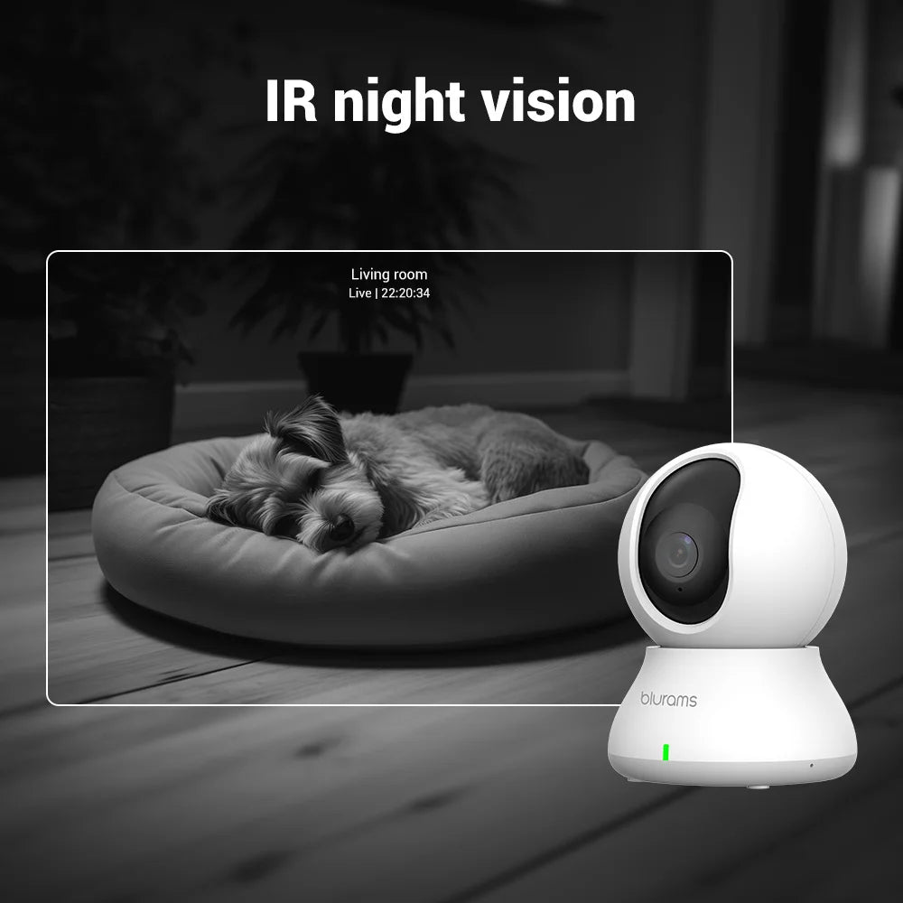 WiFi Indoor Camera, 360° Phone App, 2-Way Talk, Night Vision,