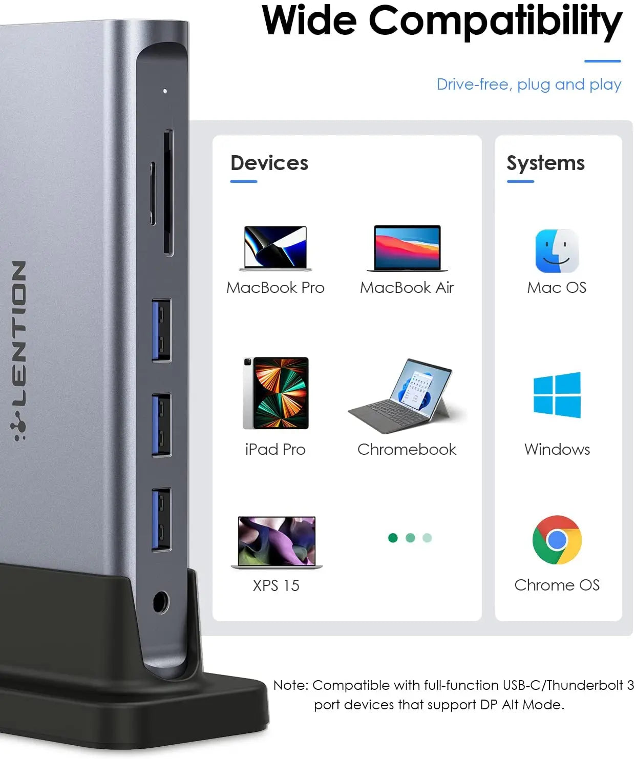 USB Docking Station Card Reader USB 3.0 Adapter for New MacBook Laptop
