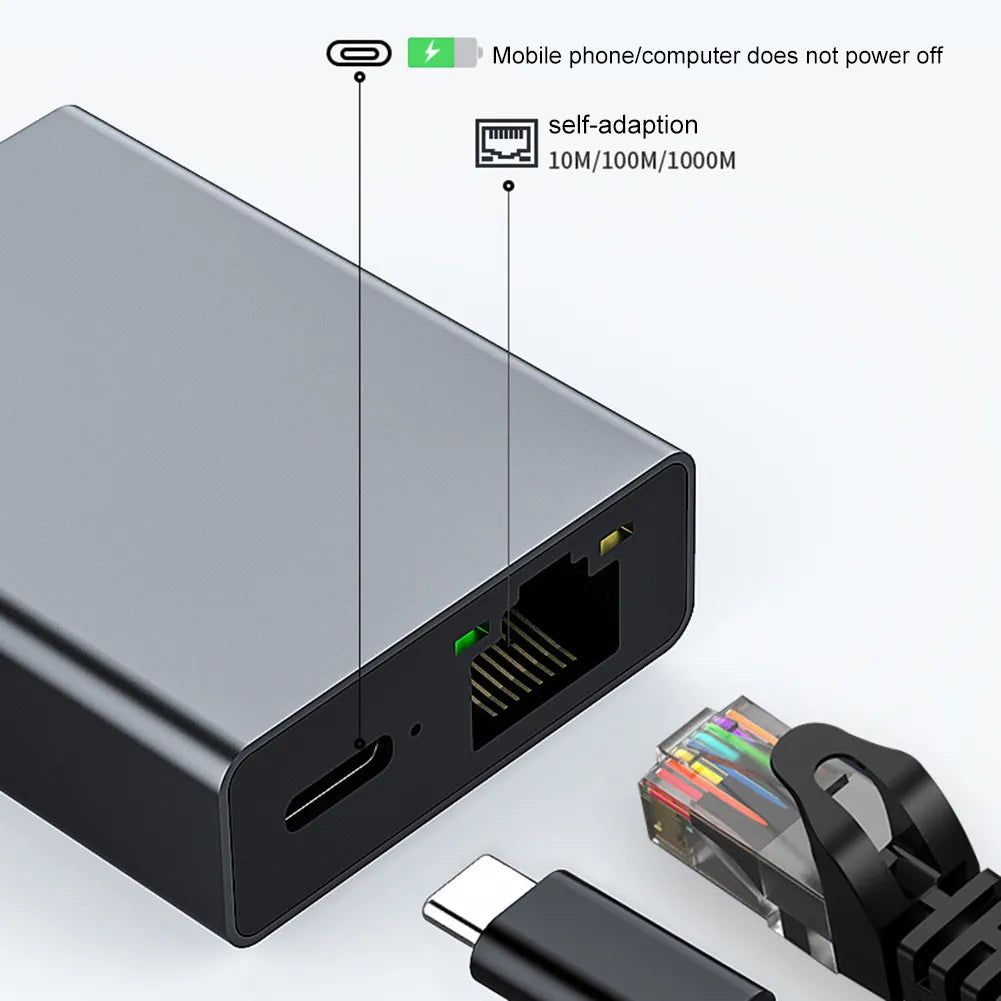 USB to Ethernet Adapter Network Card Cable MacBook Laptop