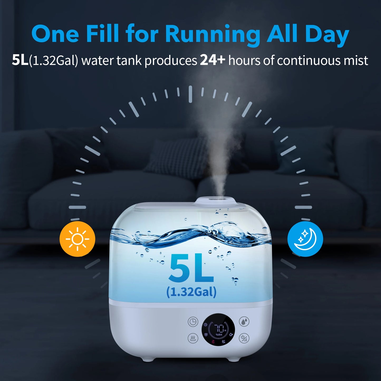 110/220v Humidifier Home 5LDiffuser Aromatherapy Upper Water