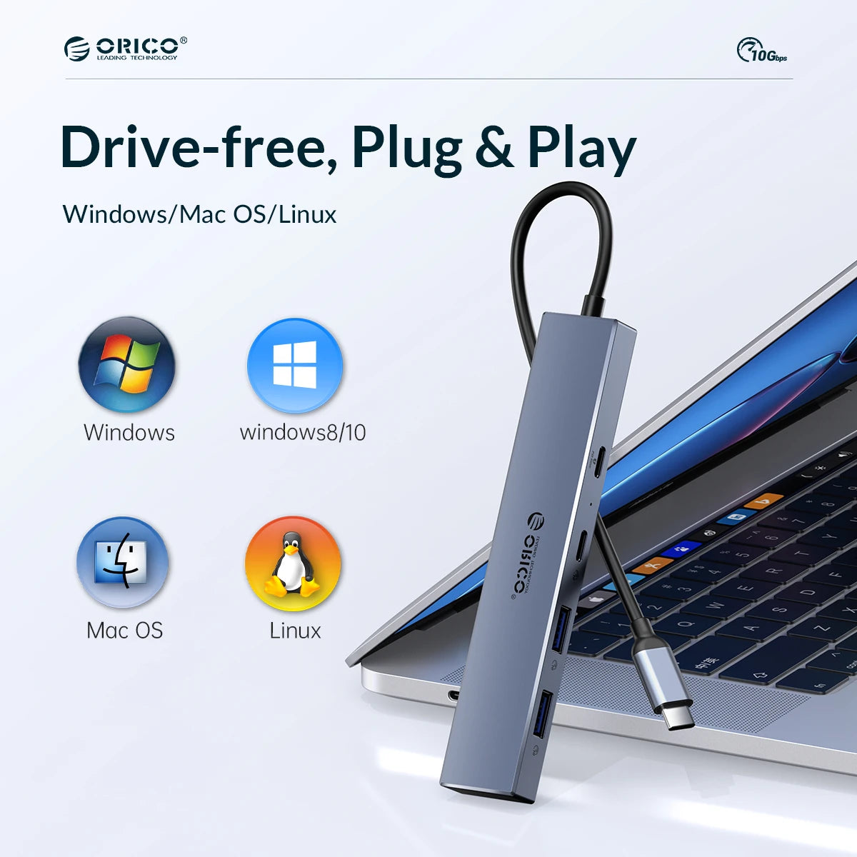 USB 10GBPS Hub F Adapter Suitable PC MacBook Computer Accessories