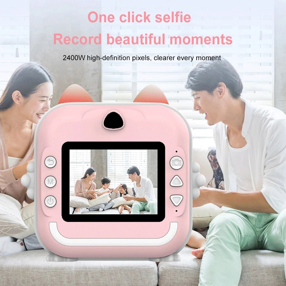 Children Instant Print Camera Thermal Printer Video Recording Pictures Girl Boy Birthday Gift