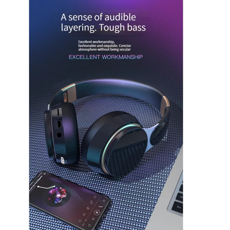 Wireless Headphone Bluetooth Music Gaming Headset with Stereo Sound