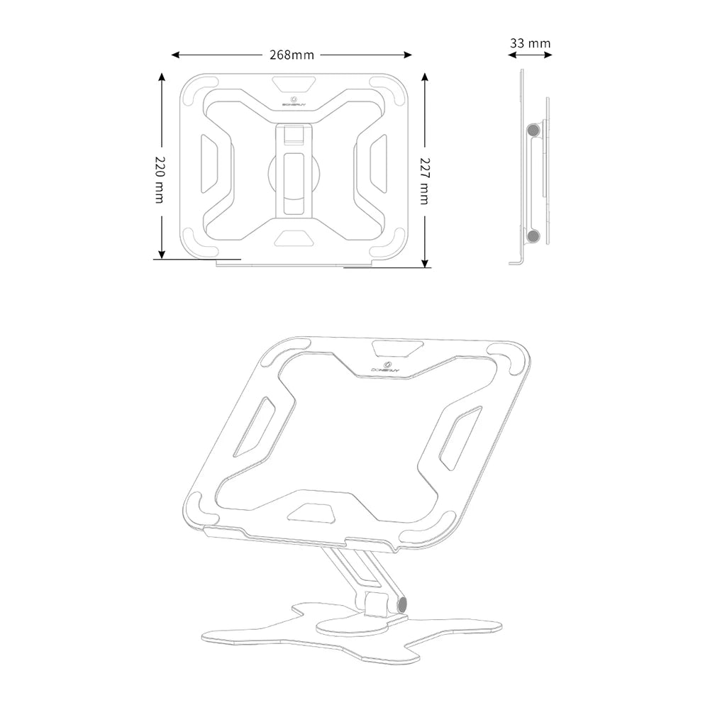 360 Rotating Notebook Support Bracket Adjustable Laptop Cooling Stand