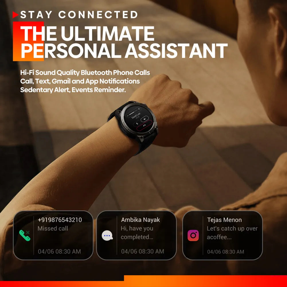 GPS Smart Watch Bluetooth-compatible Phone Heart Rate Health Monitor